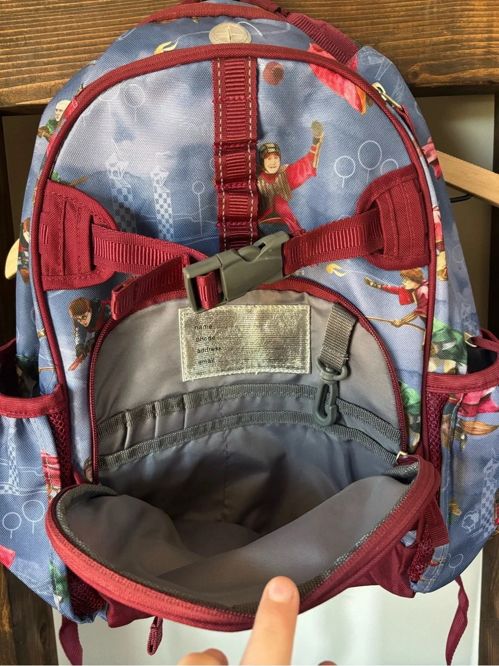 Kids Blue and Maroon Magical Character Backpack